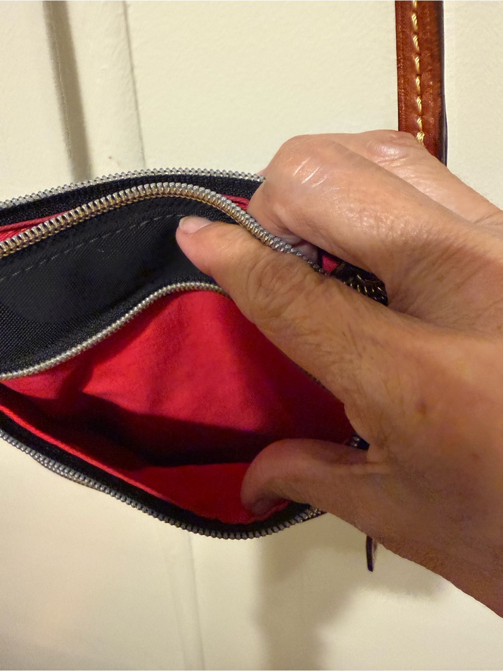 Dooney & Bourke Black Nylon Crossbody with Brown Leather Trim - Picture 9 of 13